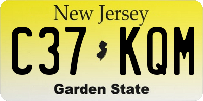 NJ license plate C37KQM
