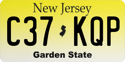 NJ license plate C37KQP