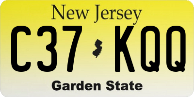 NJ license plate C37KQQ