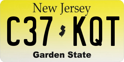 NJ license plate C37KQT