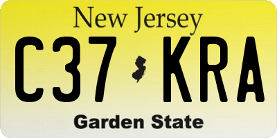 NJ license plate C37KRA