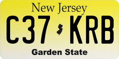 NJ license plate C37KRB