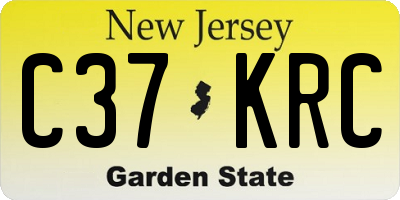 NJ license plate C37KRC