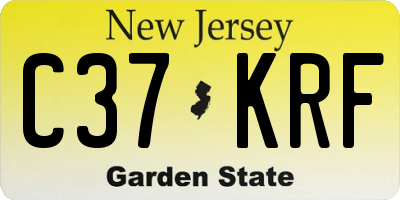 NJ license plate C37KRF