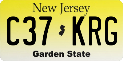 NJ license plate C37KRG