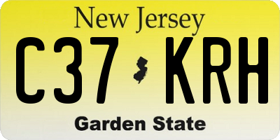 NJ license plate C37KRH