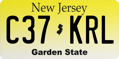 NJ license plate C37KRL
