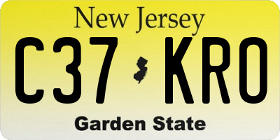 NJ license plate C37KRO