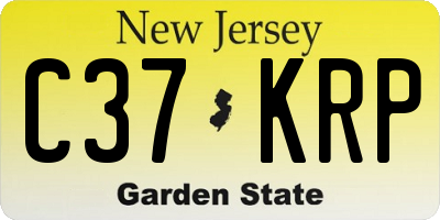 NJ license plate C37KRP