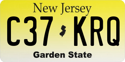 NJ license plate C37KRQ