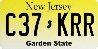 NJ license plate C37KRR