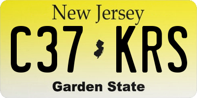 NJ license plate C37KRS