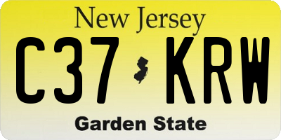 NJ license plate C37KRW