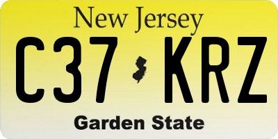 NJ license plate C37KRZ