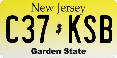 NJ license plate C37KSB