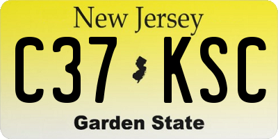 NJ license plate C37KSC