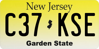 NJ license plate C37KSE