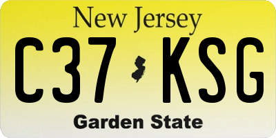 NJ license plate C37KSG