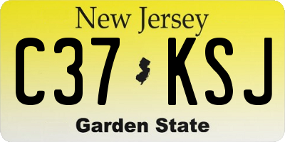 NJ license plate C37KSJ