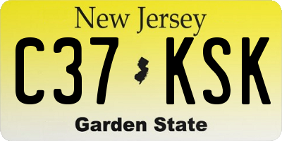 NJ license plate C37KSK