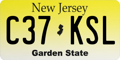 NJ license plate C37KSL