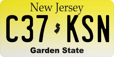 NJ license plate C37KSN