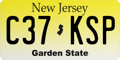 NJ license plate C37KSP