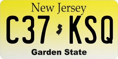 NJ license plate C37KSQ