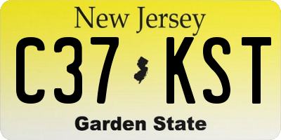 NJ license plate C37KST