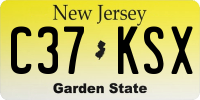 NJ license plate C37KSX