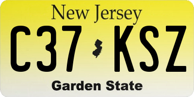 NJ license plate C37KSZ