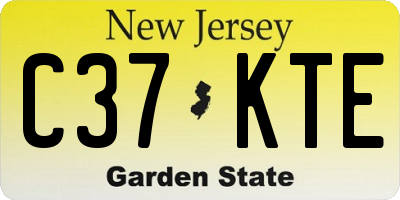 NJ license plate C37KTE