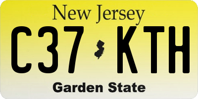 NJ license plate C37KTH
