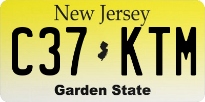 NJ license plate C37KTM