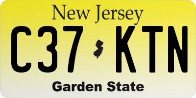 NJ license plate C37KTN