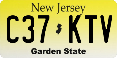 NJ license plate C37KTV