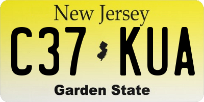 NJ license plate C37KUA
