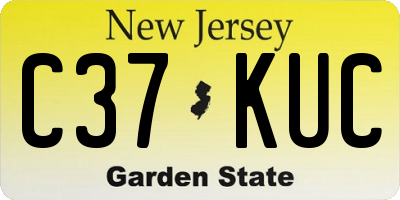 NJ license plate C37KUC