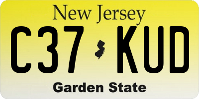 NJ license plate C37KUD