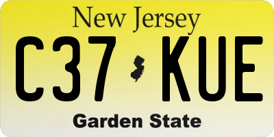 NJ license plate C37KUE