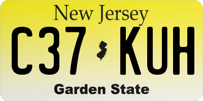 NJ license plate C37KUH
