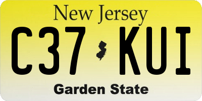 NJ license plate C37KUI