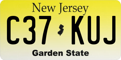 NJ license plate C37KUJ