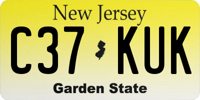 NJ license plate C37KUK