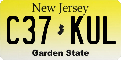 NJ license plate C37KUL