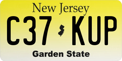 NJ license plate C37KUP