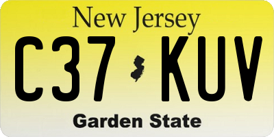 NJ license plate C37KUV