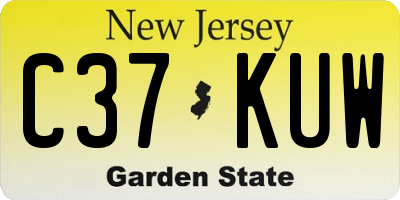 NJ license plate C37KUW