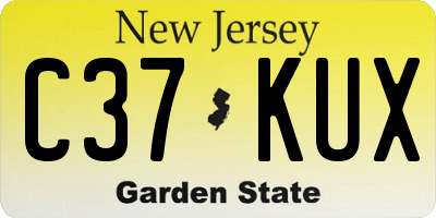 NJ license plate C37KUX