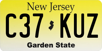 NJ license plate C37KUZ